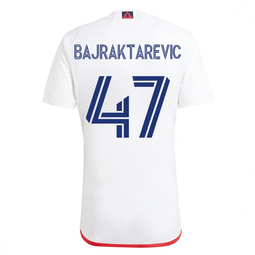 レディースフットボールエスミル・バイラクタレヴィチ#47赤、白アウェイシャツ2023/24ジャージーユニフォーム