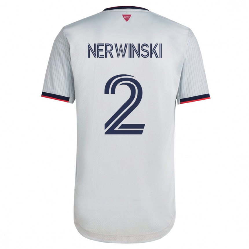 レディースフットボールジェイク・ナーウィンスキ#2白アウェイシャツ2023/24ジャージーユニフォーム