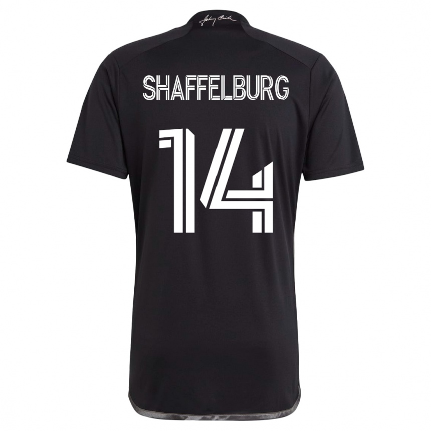 レディースフットボールジェイコブ・シャッフェルバーグ#14黒アウェイシャツ2023/24ジャージーユニフォーム