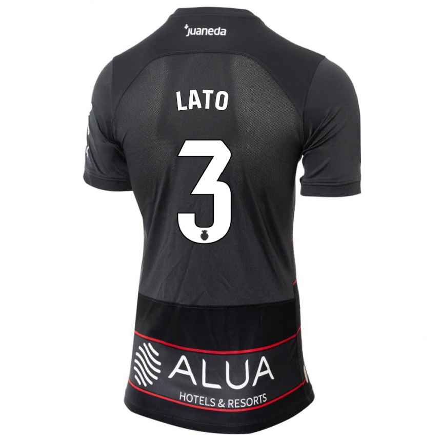 レディースフットボールアントニオ・ラトーレ・グルエソ#3黒アウェイシャツ2023/24ジャージーユニフォーム