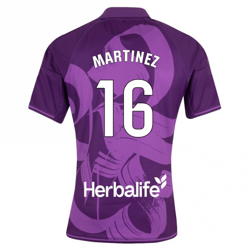 レディースフットボールヘスス・マルティネス#16バイオレットアウェイシャツ2023/24ジャージーユニフォーム