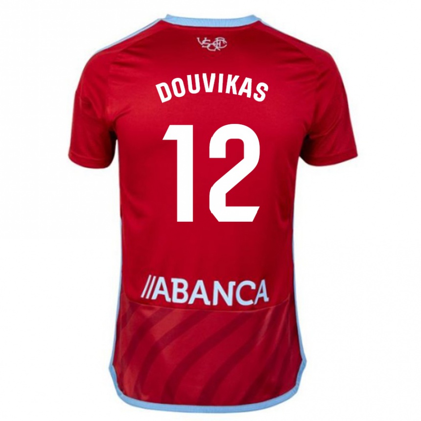 レディースフットボールタソス・ドゥヴィカス#12赤アウェイシャツ2023/24ジャージーユニフォーム