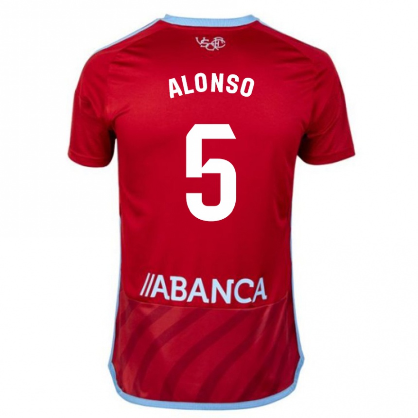 レディースフットボールガエル・アロンソ・モレノ#5赤アウェイシャツ2023/24ジャージーユニフォーム