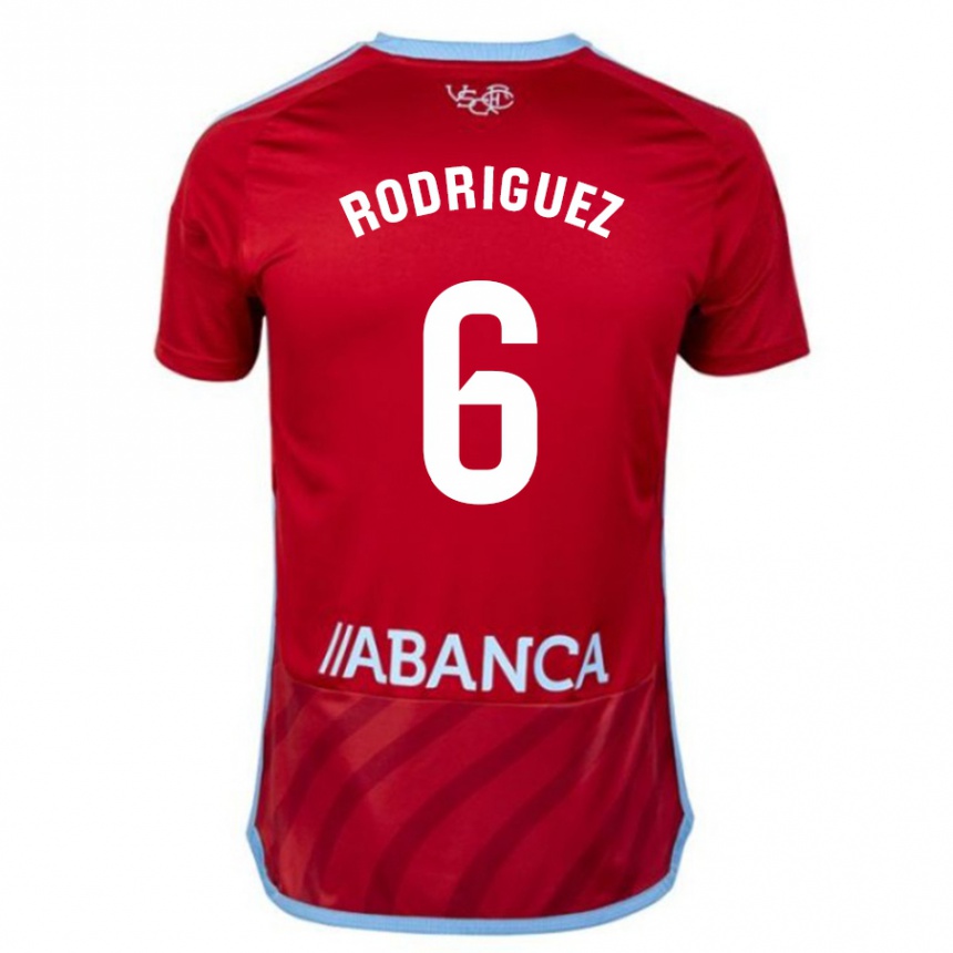 レディースフットボールダミアン・ロドリゲス・ソウサ#6赤アウェイシャツ2023/24ジャージーユニフォーム