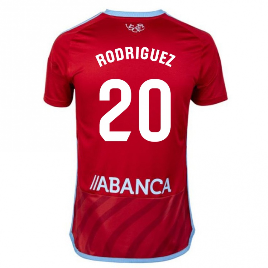 レディースフットボールハビ・ロドリゲス#20赤アウェイシャツ2023/24ジャージーユニフォーム