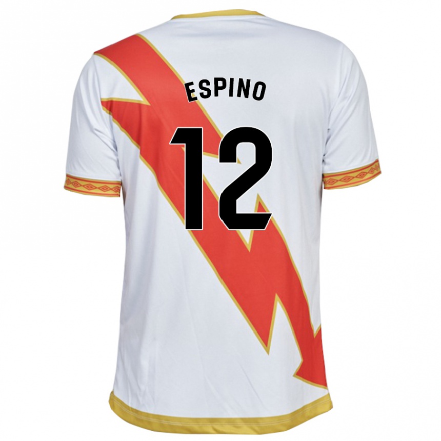 キッズフットボールアルフォンソ・エスピーノ#12白ホームシャツ2023/24ジャージーユニフォーム