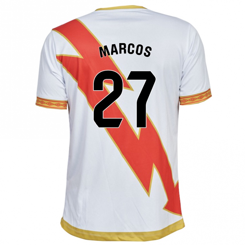 キッズフットボールアルバロ・マルコス#27白ホームシャツ2023/24ジャージーユニフォーム
