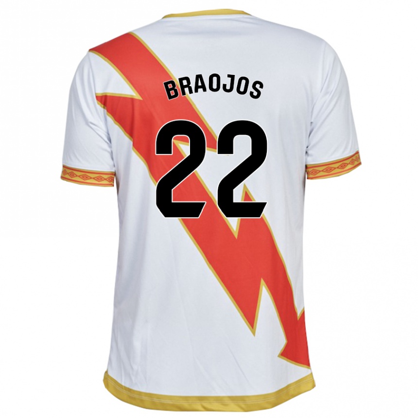 キッズフットボールモニカ・ブラオホス・ペレス#22白ホームシャツ2023/24ジャージーユニフォーム