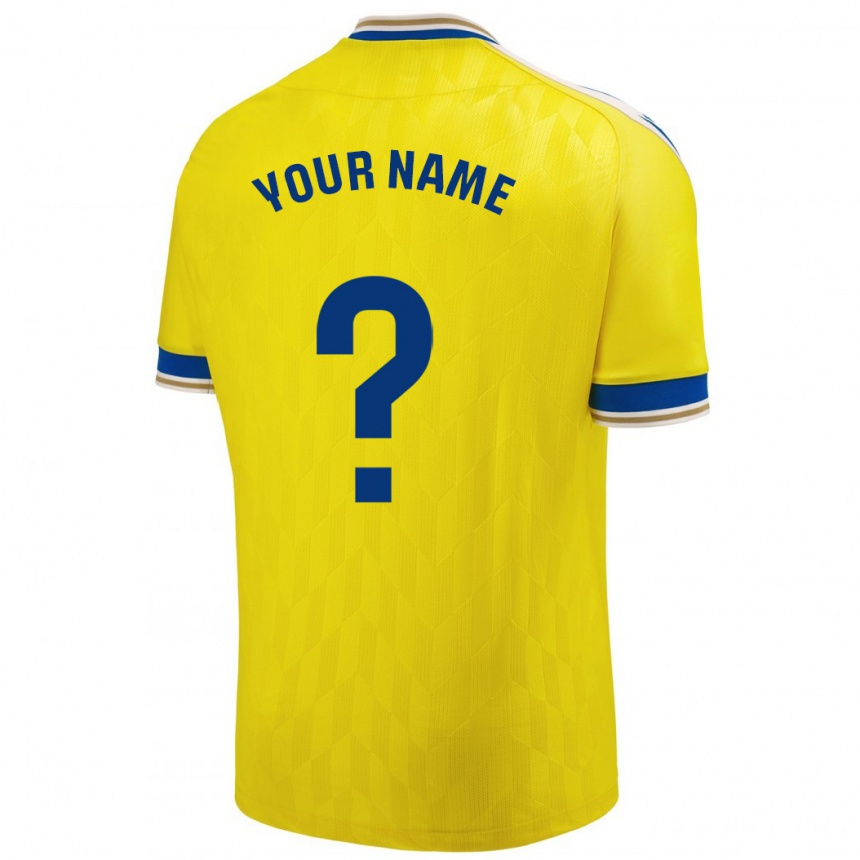 キッズフットボールあなたの名前#0イエローホームシャツ2023/24ジャージーユニフォーム