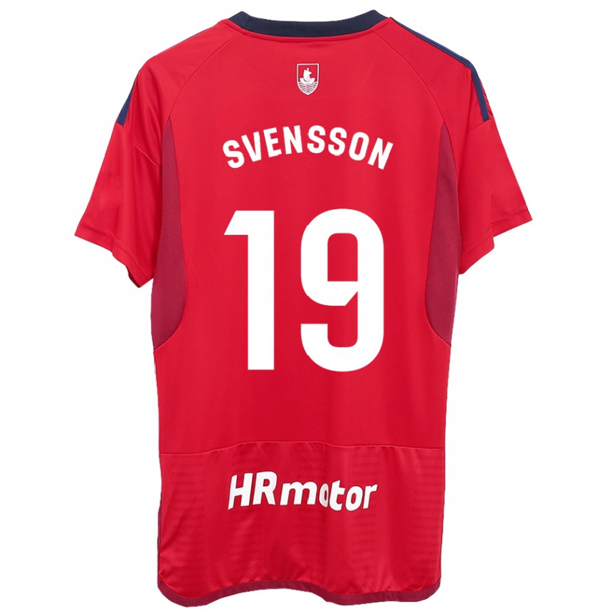 キッズフットボールマックス・スヴェンソン#19赤ホームシャツ2023/24ジャージーユニフォーム