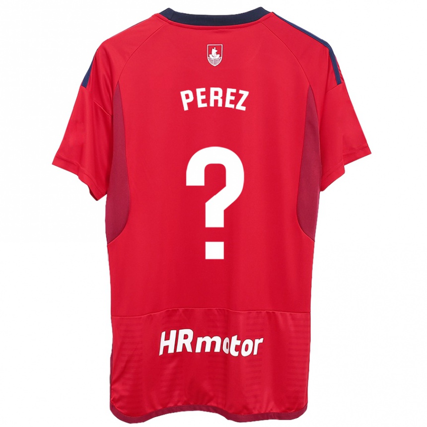 キッズフットボールブルーノ・ペレス#0赤ホームシャツ2023/24ジャージーユニフォーム