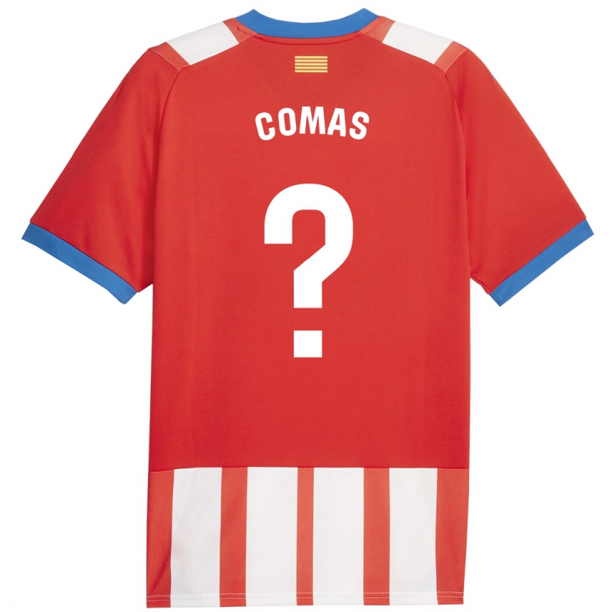 キッズフットボールオリオール・コマス#0赤白ホームシャツ2023/24ジャージーユニフォーム