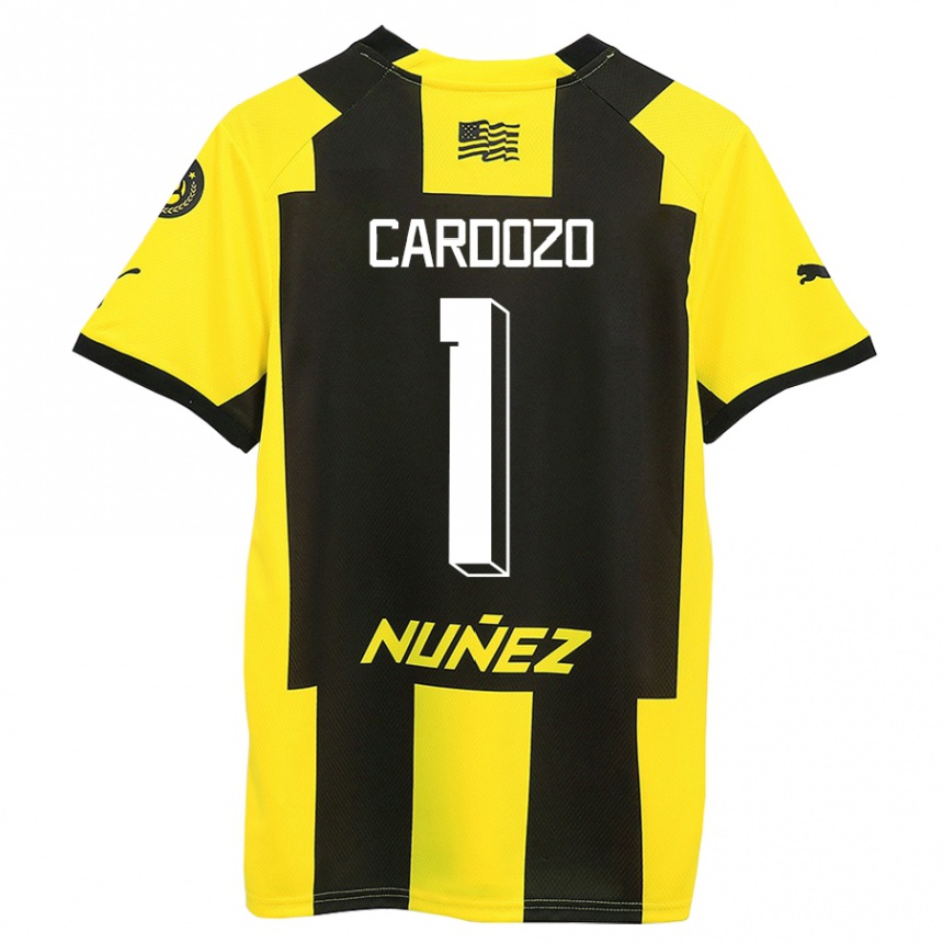 キッズフットボールティアゴ・カルドソ#1黄 黒ホームシャツ2023/24ジャージーユニフォーム
