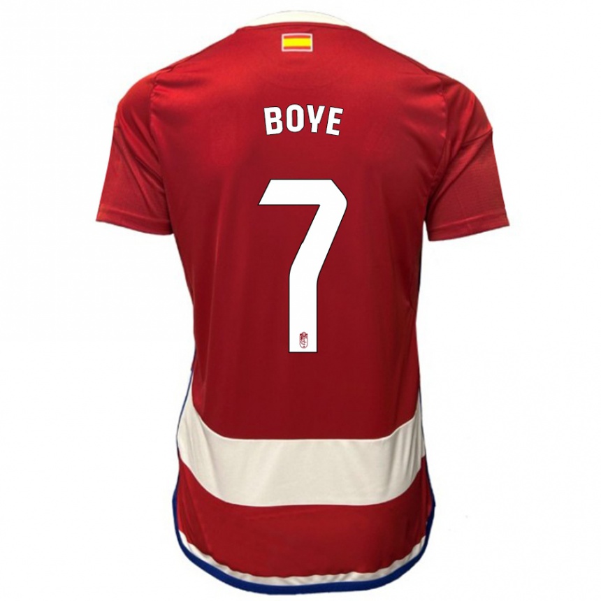 キッズフットボールルーカス・ボジェ#7赤ホームシャツ2023/24ジャージーユニフォーム