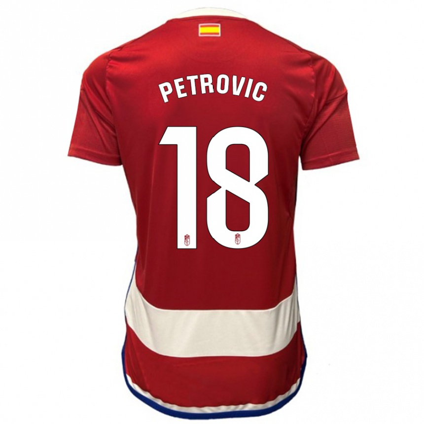 キッズフットボールニェゴシュ・ペトロヴィッチ#18赤ホームシャツ2023/24ジャージーユニフォーム