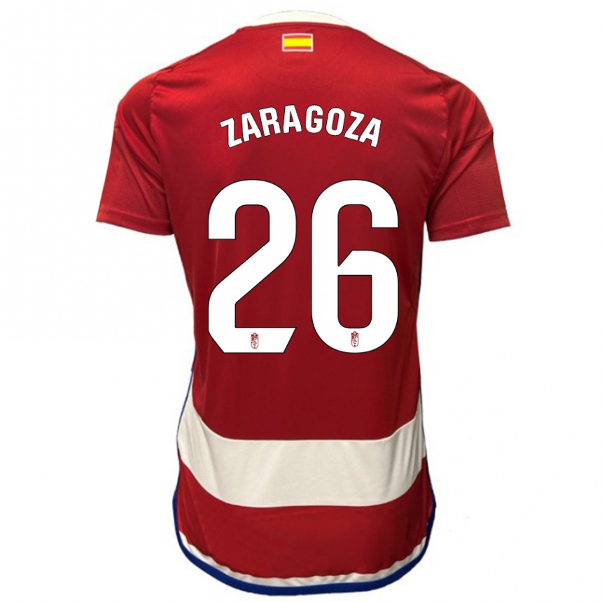 キッズフットボールブライアン・サラゴサ#26赤ホームシャツ2023/24ジャージーユニフォーム