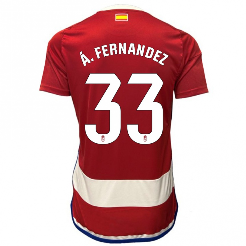 キッズフットボールアルバロ・フェルナンデス・カレーラス#33赤ホームシャツ2023/24ジャージーユニフォーム
