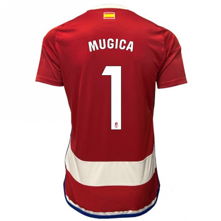 キッズフットボールファン・ムヒカ#1赤ホームシャツ2023/24ジャージーユニフォーム