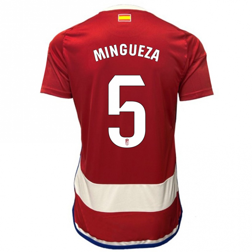 キッズフットボールアリアドナ・ミンゲサ#5赤ホームシャツ2023/24ジャージーユニフォーム