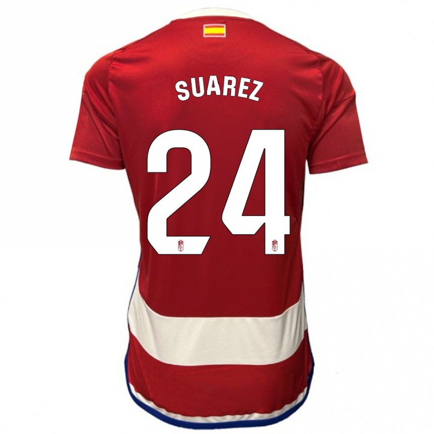 キッズフットボールカルロタ・スアレス#24赤ホームシャツ2023/24ジャージーユニフォーム