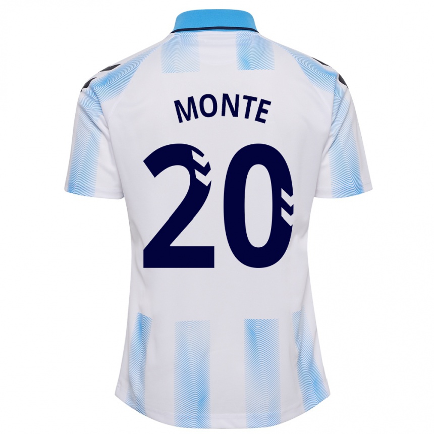 キッズフットボールネルソン・モンティ#20白青ホームシャツ2023/24ジャージーユニフォーム