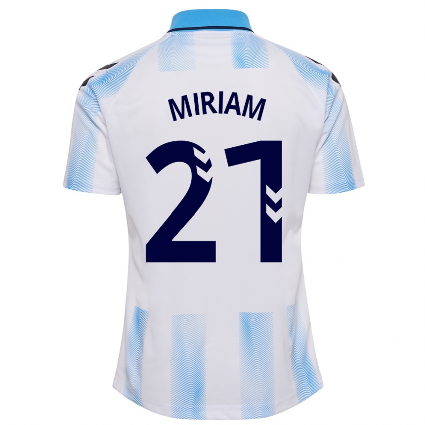 キッズフットボールミリアム#21白青ホームシャツ2023/24ジャージーユニフォーム