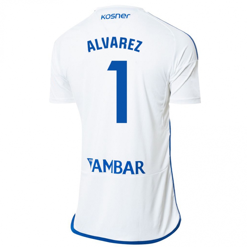 キッズフットボールクリスティアン・ダリオ・アルバレス#1白ホームシャツ2023/24ジャージーユニフォーム
