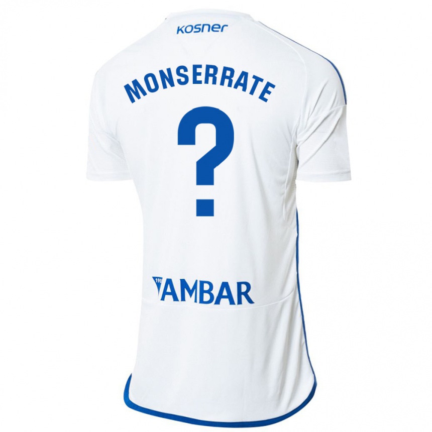 キッズフットボールヤーノ・モンセラーテ#0白ホームシャツ2023/24ジャージーユニフォーム