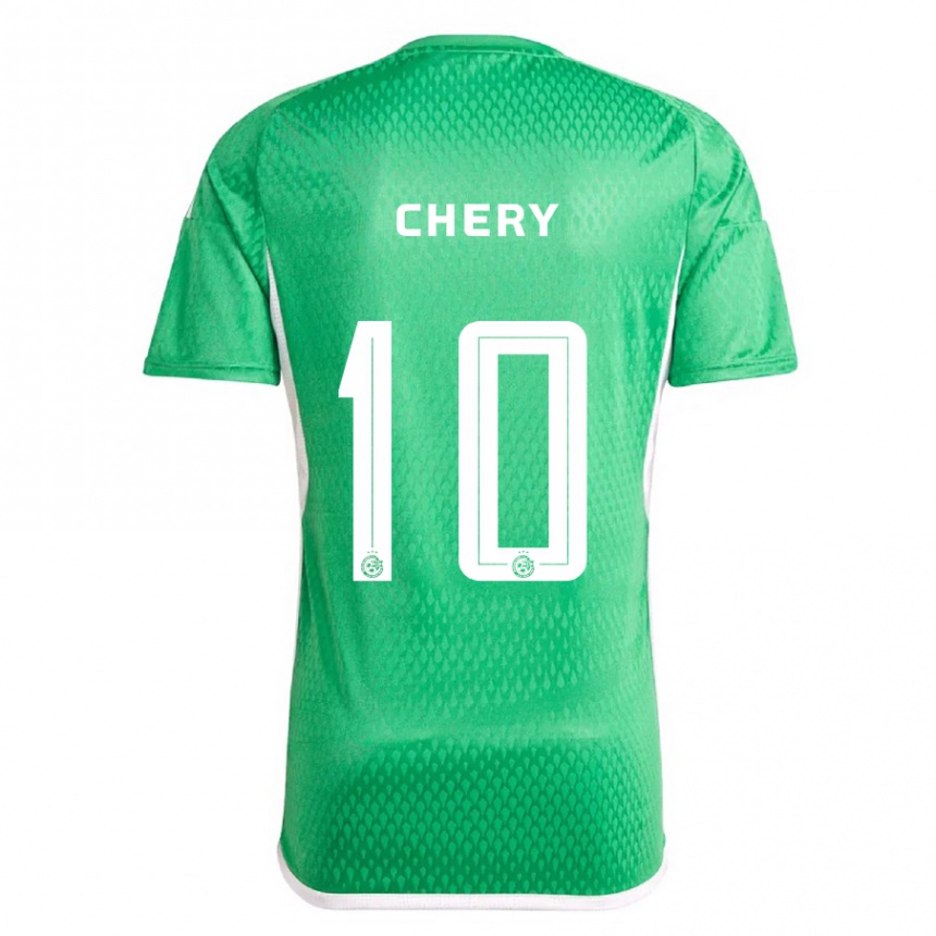 キッズフットボールチャロン・チェリー#10白青ホームシャツ2023/24ジャージーユニフォーム