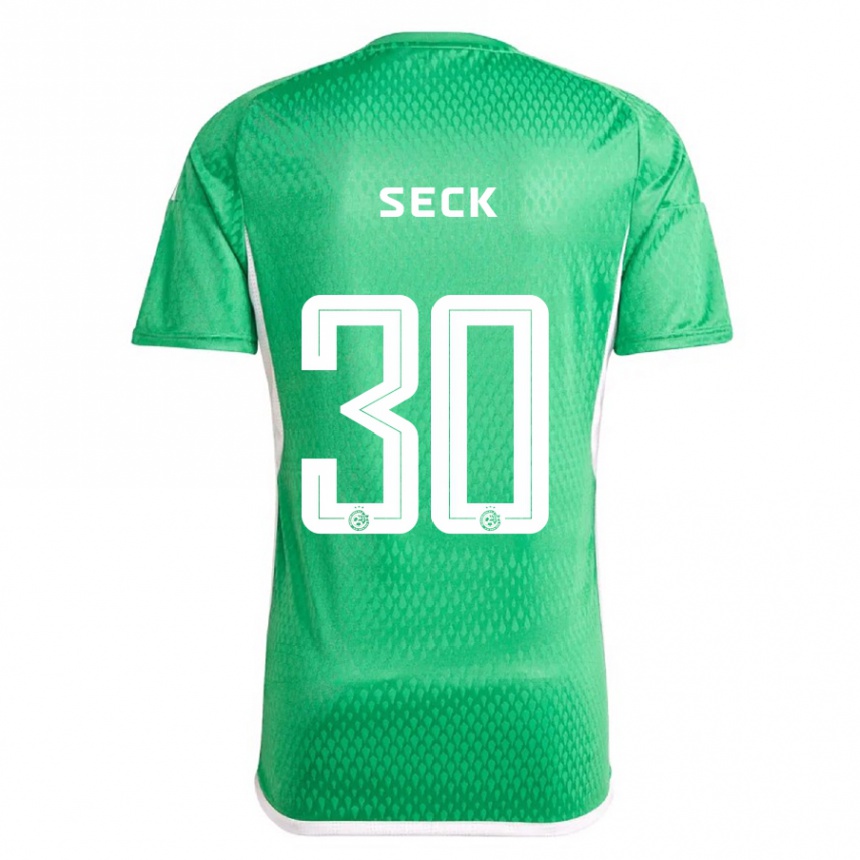 キッズフットボールアブドゥライエ・セック#30白青ホームシャツ2023/24ジャージーユニフォーム