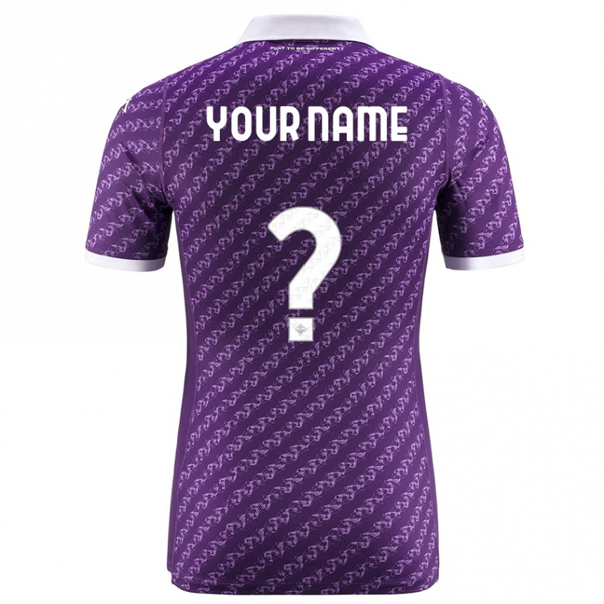 キッズフットボールあなたの名前#0バイオレットホームシャツ2023/24ジャージーユニフォーム