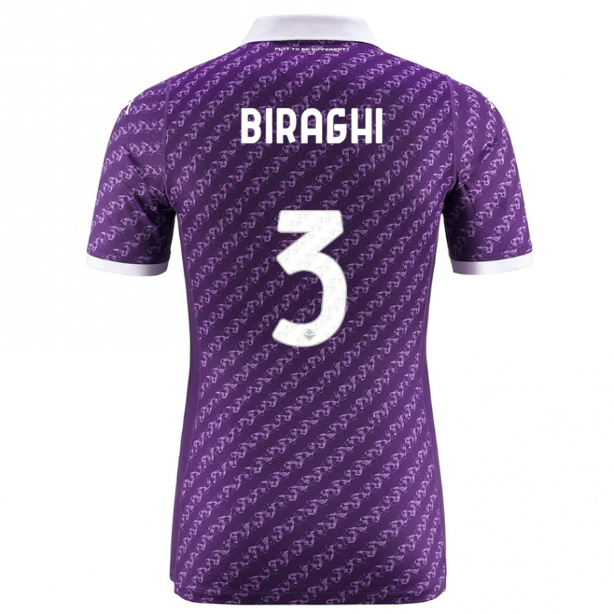 キッズフットボールクリスティアーノ・ビラーギ#3バイオレットホームシャツ2023/24ジャージーユニフォーム