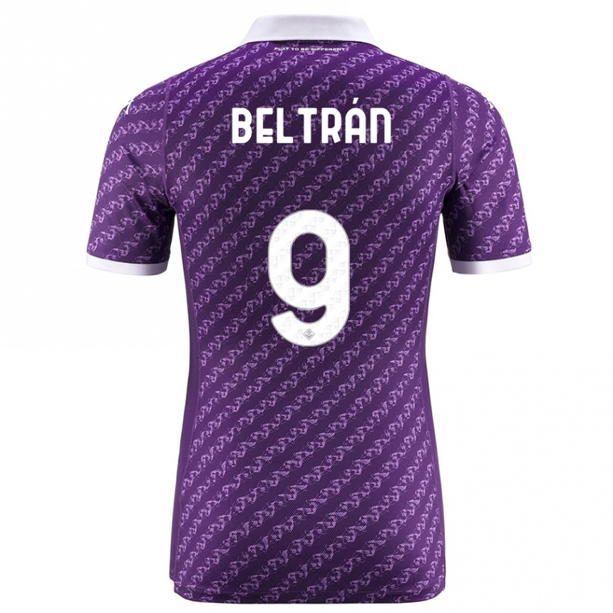 キッズフットボールルーカス・ベルトラン#9バイオレットホームシャツ2023/24ジャージーユニフォーム