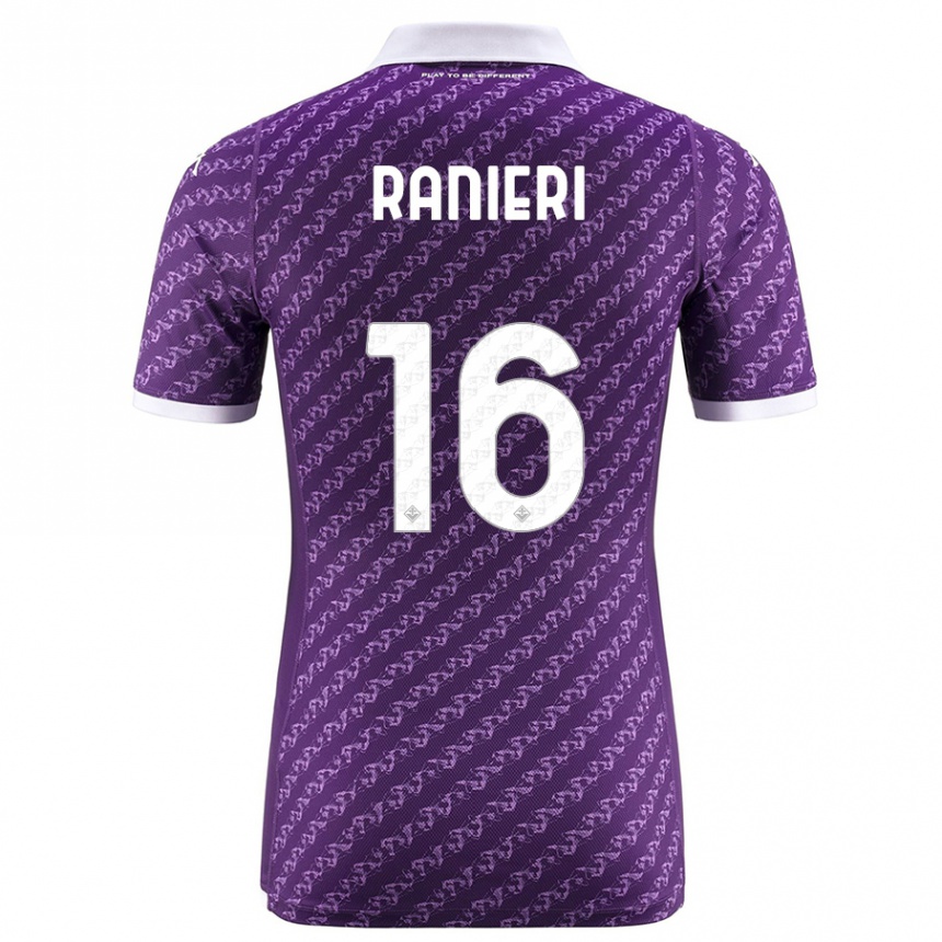 キッズフットボールルカ・ラニエーリ#16バイオレットホームシャツ2023/24ジャージーユニフォーム