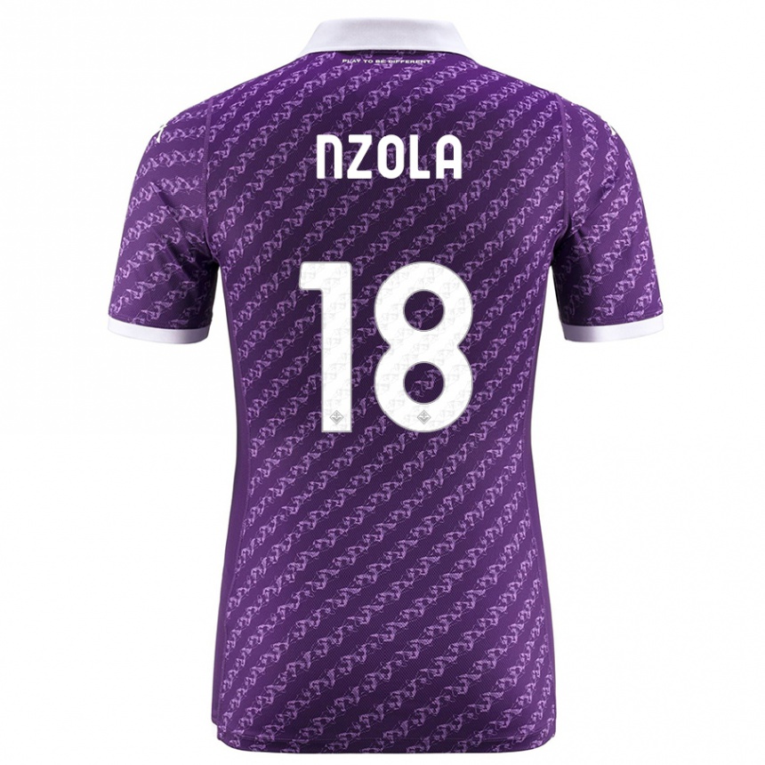 キッズフットボールムバラ・エンゾラ#18バイオレットホームシャツ2023/24ジャージーユニフォーム