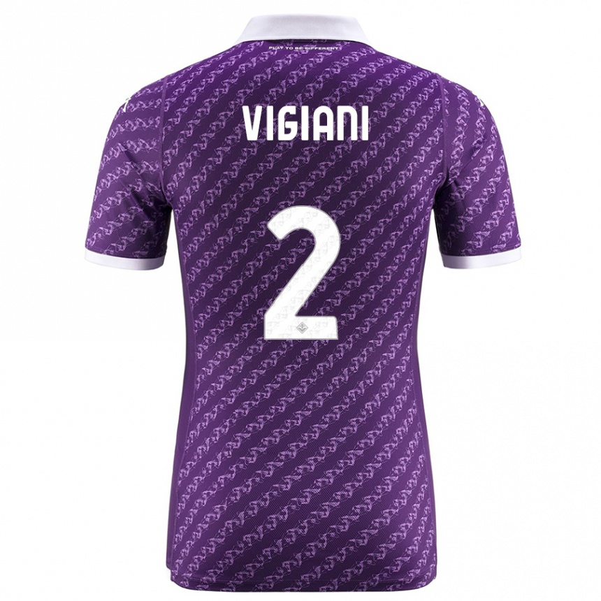 キッズフットボールロレンゾ・ヴィジャーニ#2バイオレットホームシャツ2023/24ジャージーユニフォーム