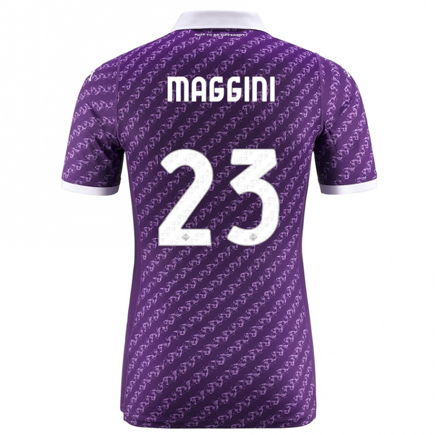 キッズフットボールフィリッポ・マッジーニ#23バイオレットホームシャツ2023/24ジャージーユニフォーム