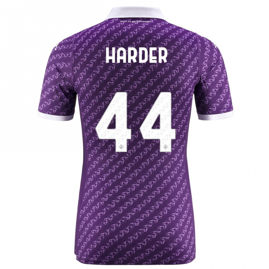 キッズフットボールジョナス・ハーダー#44バイオレットホームシャツ2023/24ジャージーユニフォーム