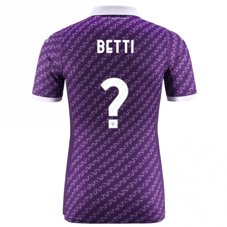 キッズフットボールティツィアーノ・ベッティ#0バイオレットホームシャツ2023/24ジャージーユニフォーム