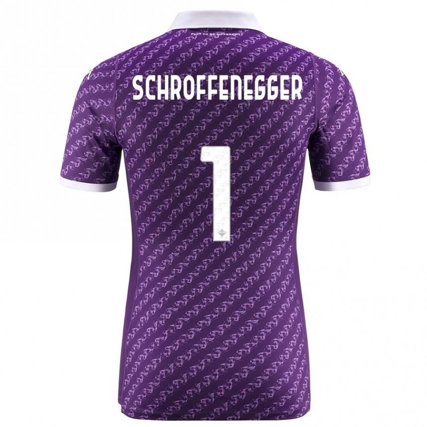 キッズフットボールカーチャ・シュロフェネッガー#1バイオレットホームシャツ2023/24ジャージーユニフォーム