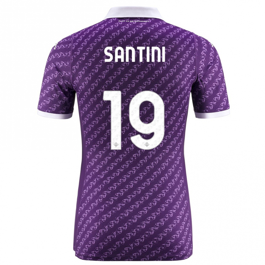 キッズフットボールマルゲリータ・サンティーニ#19バイオレットホームシャツ2023/24ジャージーユニフォーム