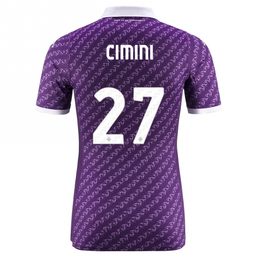 キッズフットボールリンダ・トゥチェリ・チミニ#27バイオレットホームシャツ2023/24ジャージーユニフォーム