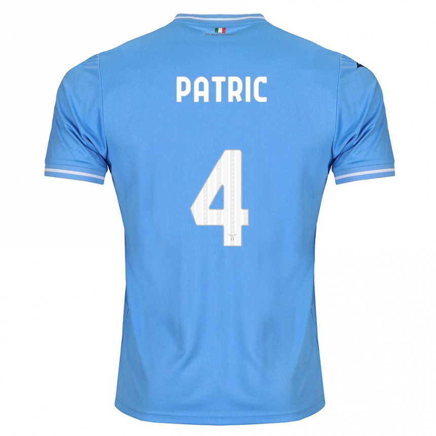 キッズフットボールパトリック#4青ホームシャツ2023/24ジャージーユニフォーム