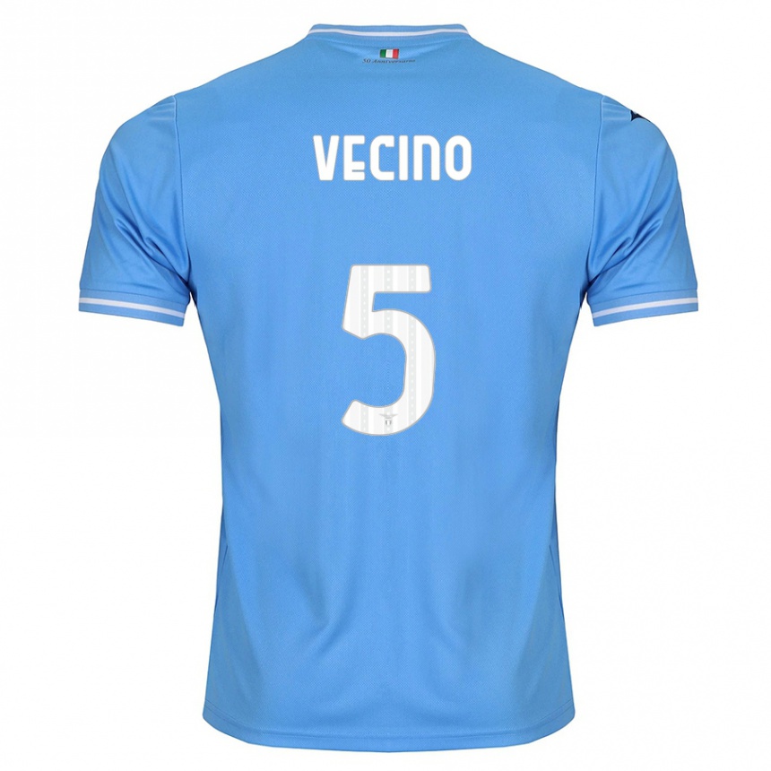 キッズフットボールマティアス・ベシーノ#5青ホームシャツ2023/24ジャージーユニフォーム