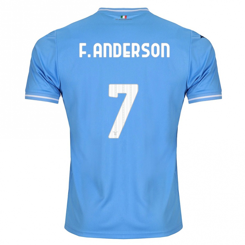 キッズフットボールフェリペ・アンデルソン・ペレイラ・ゴメ#7青ホームシャツ2023/24ジャージーユニフォーム