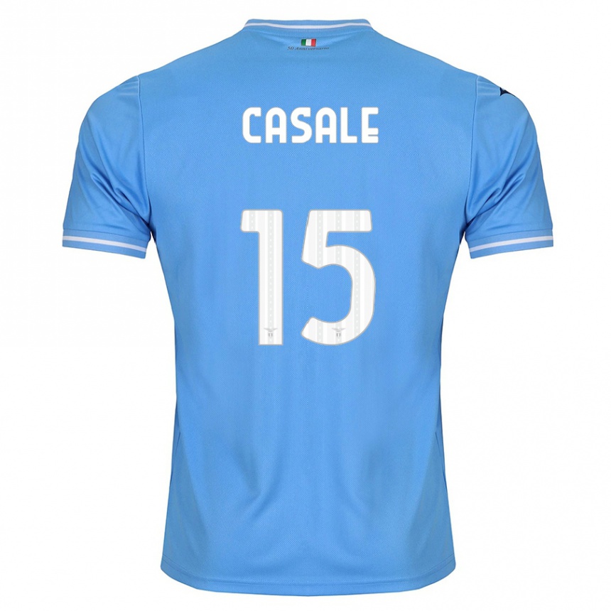 キッズフットボールニコロ・カザーレ#15青ホームシャツ2023/24ジャージーユニフォーム