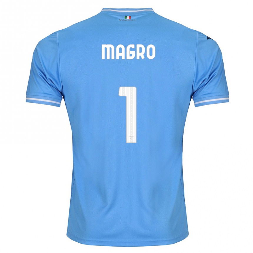 キッズフットボールフェデリコ・マグロー#1青ホームシャツ2023/24ジャージーユニフォーム