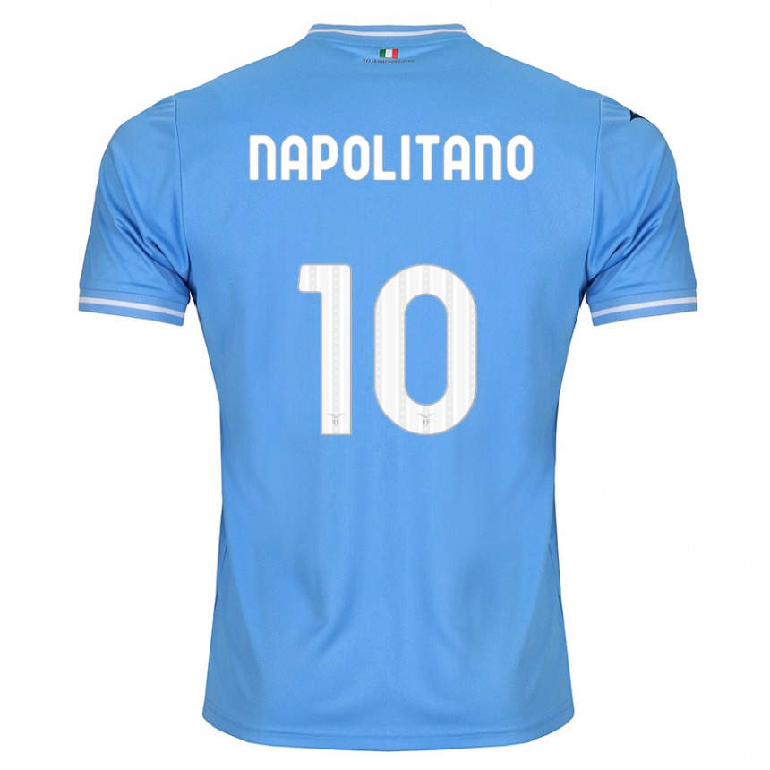 キッズフットボールルカ・ナポリターノ#10青ホームシャツ2023/24ジャージーユニフォーム