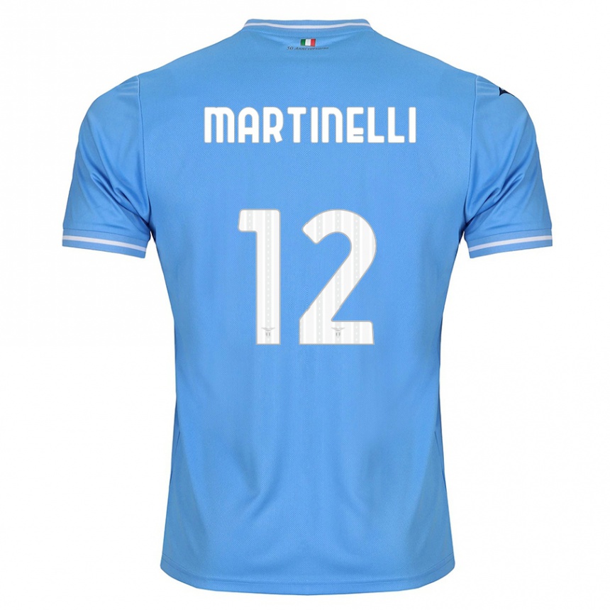 キッズフットボールレオナルド・マルティネッリ#12青ホームシャツ2023/24ジャージーユニフォーム