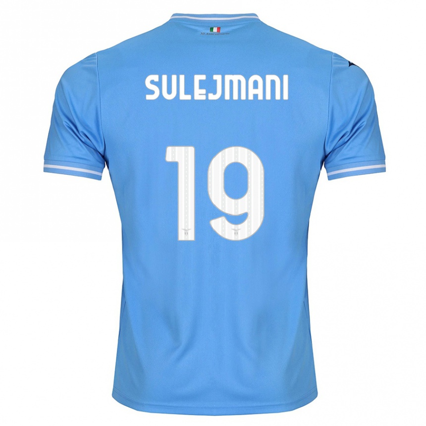 キッズフットボールフラビオ・スレイマニ#19青ホームシャツ2023/24ジャージーユニフォーム